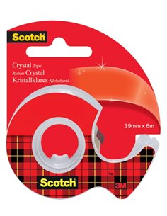 Scotch Crystal Ruban Adhesiva - Comprend Dispensador 19mm x 6m - Couleur Transparent