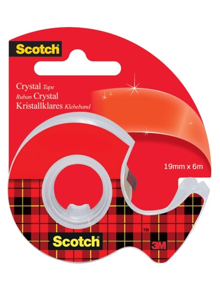 Scotch Crystal Ruban Adhesiva - Comprend Dispensador 19mm x 6m - Couleur Transparent