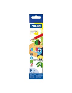 Milan Pack de 6 Lapices Hexagonales de Couleurs - Mina 2.9mm - Résistant à la Rotura - Couleurs assorties
