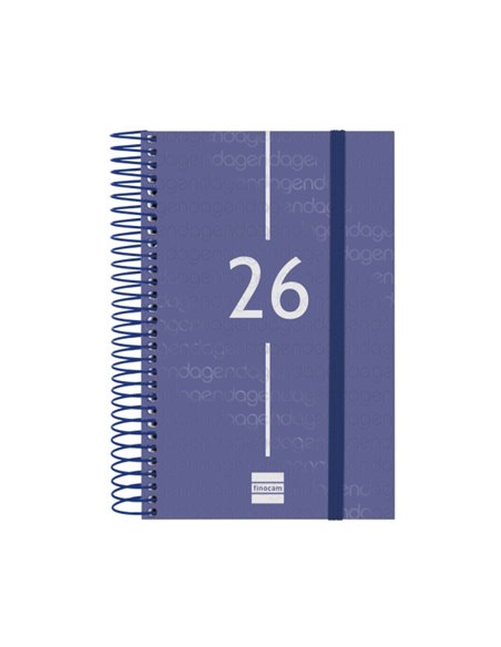Finocam Year Agenda de Spirale en Catalan - Annuel 2026 - Couvercle Légère - Format E5 - 135x24x181mm - 1 Dia Par Pagina - Coule