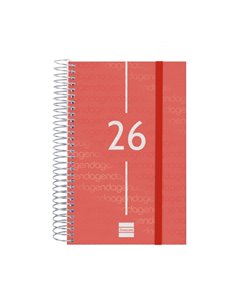 Finocam Year Agenda de Spirale en Catalan - Annuel 2026 - Couvercle Légère - Format E5 - 135x24x181mm - 1 Dia Par Pagina - Coule