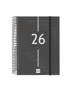 Finocam Year Agenda de Spirale en Catalan - Annuel 2026 - Couvercle Légère - Format E10 - 175x29x212mm - 1 Dia Par Pagina - Coul