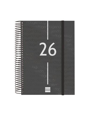 Finocam Year Agenda de Spirale en Catalan - Annuel 2026 - Couvercle Légère - Format E10 - 175x29x212mm - 1 Dia Par Pagina - Coul