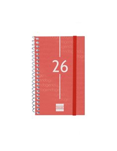 Finocam Year Agenda de Spirale - Annuel 2026 - Couvercle Légère - Format E3 - 85x14x127mm - Semaine sur 2 pages Horizontal - Cou