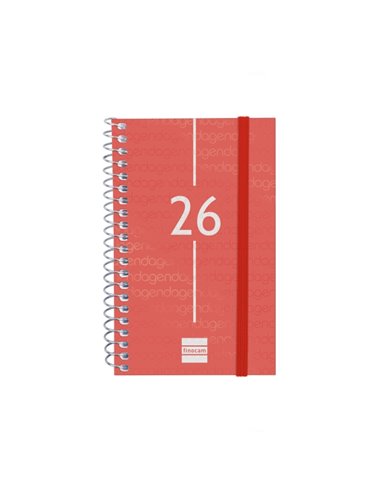 Finocam Year Agenda de Spirale - Annuel 2026 - Couvercle Légère - Format E3 - 85x14x127mm - Semaine sur 2 pages Horizontal - Cou