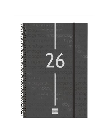 Finocam Year Agenda de Spirale - Annuel 2026 - Couvercle Légère - Format E11 - 172x14x242mm - Semaine sur 2 pages en Vertical - 