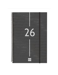 Finocam Year Agenda de Spirale en Catalan - Annuel 2026 - Couvercle Légère - Format E11 - 172x14x242mm - Semaine sur 2 pages en 