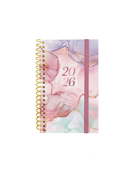 Finocam Design Collection Agenda de Spirale en Catalan - Annuel 2026 - Couvercle Légère - Format E3 - 85x14x127mm - Semaine sur 