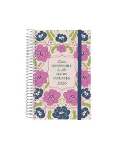 Finocam Design Collection Agenda de Spirale en Catalan - Annuel 2026 - Couvercle Légère - Format E5 - 132x25x181mm - 1 Dia Par P