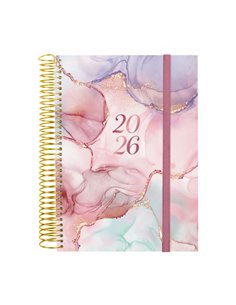 Finocam Design Collection Agenda de Spirale en Catalan - Annuel 2026 - Couvercle Légère - Format E10 - 172x29x212mm - 1 Dia Par 
