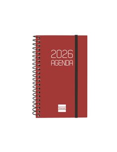 Finocam Opaque Agenda de Spirale - Annuel 2026 - Couvercle Légère - Fermeture Avec Goma Élastique - Format E3 - 85x14x127mm - Se