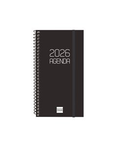 Finocam Opaque Agenda de Spirale en Catalan - Annuel 2026 - Couvercle Légère - Fermeture Avec Goma Élastique - Format E9 - 100x1
