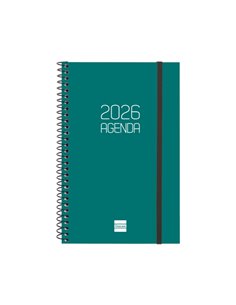 Finocam Opaque Agenda de Spirale en Catalan - Annuel 2026 - Couvercle Légère - Fermeture Avec Goma Élastique - Format E5 - 217x1