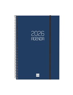 Finocam Opaque Agenda de Spirale en Catalan - Annuel 2026 - Couvercle Légère - Fermeture Avec Goma Élastique - Format E11 - 172x