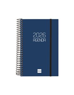 Finocam Opaque Agenda de Spirale en Catalan - Annuel 2026 - Couvercle Légère - Fermeture Avec Goma Élastique - Format E5 - 135x2