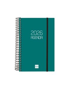 Finocam Opaque Agenda de Spirale en Catalan - Annuel 2026 - Couvercle Légère - Fermeture Avec Goma Élastique - Format E5 - 135x2