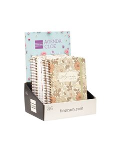 Finocam Cloe Présentoir Avec 6 Agendas de Spirale en Catalan - Annuel 2026 - Planificador - Fermeture de Goma - Format E10 - 1 D