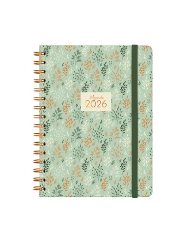 Finocam You Agenda de Spirale en Catalan - Annuel 2026 - Planificador - Fermeture de Goma - Format E10 - 172x19x220mm - Semaine 