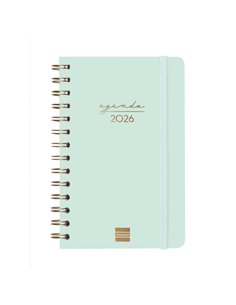 Finocam Alma Agenda en Catalan - Annuel 2026 - Avec Spirale - Format E5 - 131x19x190mm - Semaine sur 2 pages Horizontal - Couleu