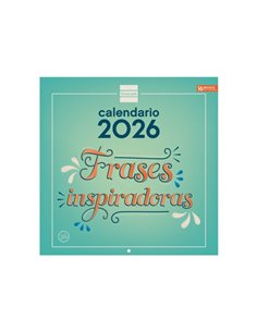 Finocam Calendario de Pared - Annuel 2026 - Imagenes Variadas - 300x300mm - Espacio Pour Escribir - Tematica de Frases Inspirado