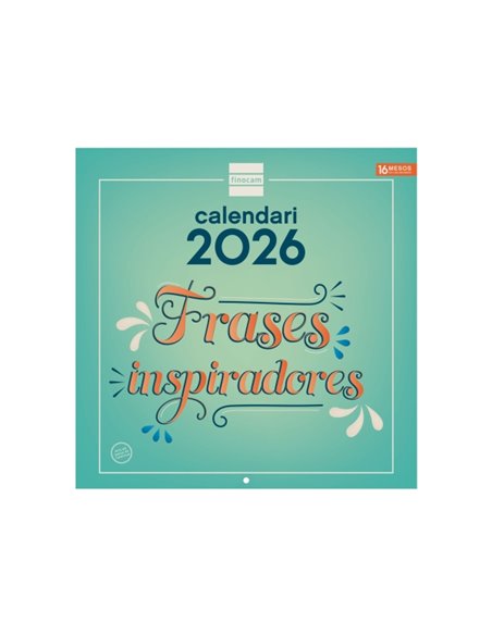Finocam Calendario de Pared en Catalan - Annuel 2026 - Imagenes Variadas - 300x300mm - Espacio Pour Escribir - Tematica de Frase