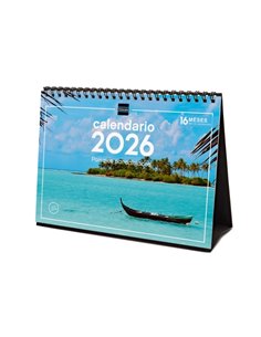Finocam Calendario de Sobremesa - Annuel 2026 - Imagenes Variadas - Espacio Pour Escribir - Tematica de Paisajes