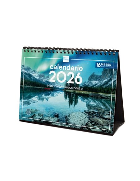 Finocam Calendario de Sobremesa - Annuel 2026 - Imagenes Variadas - Espacio Pour Escribir - Tematica de Naturaleza