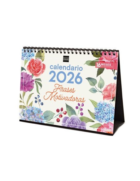Finocam Calendario de Sobremesa - Annuel 2026 - Imagenes Variadas - Espacio Pour Escribir - Tematica de Frases Motivadoras
