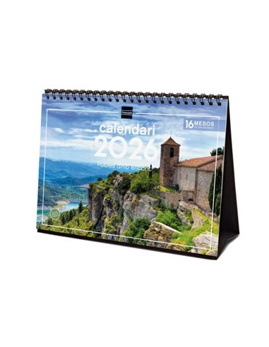Finocam Calendario de Sobremesa en Catalan - Annuel 2026 - Imagenes Variadas - Espacio Pour Escribir - Tematica de Ciudades et P