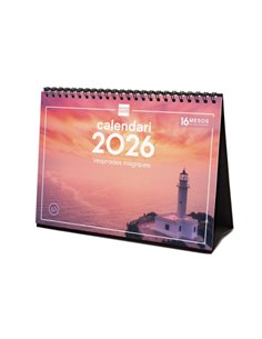 Finocam Calendario de Sobremesa en Catalan - Annuel 2026 - Imagenes Variadas - Espacio Pour Escribir - Tematica de Atardeceres M