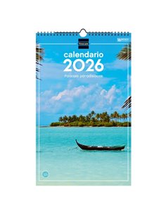 Finocam Calendario de Pared - Annuel 2026 - Imagenes Variadas - Avec Spirale - Espacio Pour Escribir - Tematica de Paisajes