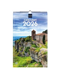 Finocam Calendario de Pared en Catalan - Annuel 2026 - Imagenes Variadas - Avec Spirale - Espacio Pour Escribir - Tematica de Ci