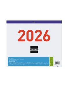 Finocam Calendario Faldilla en Catalan - Annuel 2026 - Format F43 - 300x3x247mm - Espacio Pour Escribir - Couleur Blanc et Bleu