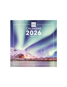Finocam Calendario de Pared Internacional - Annuel 2026 - Imagenes Variadas - 311x5x305mm - Tematica de Naturaleza