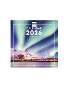 Finocam Calendario de Pared Internacional - Annuel 2026 - Imagenes Variadas - 191x5x185mm - Tematica de Naturaleza