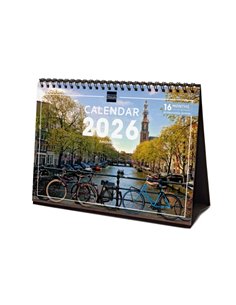 Finocam Calendario de Sobremesa Internacional - Annuel 2026 - Imagenes Variadas - 210x70x155mm - Tematica de Amsterdam