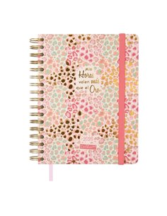 Finocam Talkual Agenda de Spirale - Annuel 2026 - Couverture rigide - Fermeture de Goma - Format 1/4 - 155x217mm - Semaine sur 2