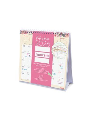 Finocam Design Calendario de Sobremesa en Catalan - Annuel 2026 - 190x70x205mm - Couleur Assortis