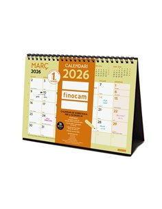 Finocam Grafik Calendario de Sobremesa en Catalan - Annuel 2026 - 210x70x155mm - Espacio Pour Escribir - Couleur Assortis