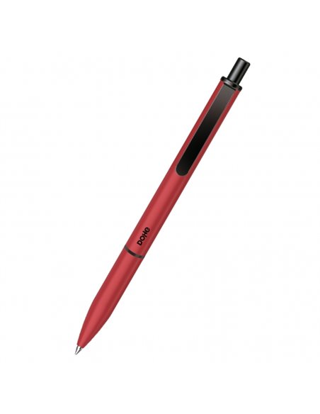 Dohe Elegance Pack de 4 Boligrafos - Pointe Fina de 0,5mm - Fabricados en Aluminium - Toucher Soft - Couleur Burdeos
