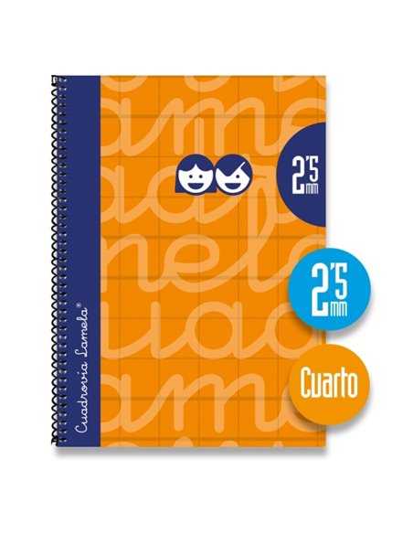 Lamela Cahier Spirale Avec 80 Feuilles de 70g/m2 Avec Margen - Format Cuarto - Pauta Cuadrovia de 2.5mm - Cubierta Extra Dura - 