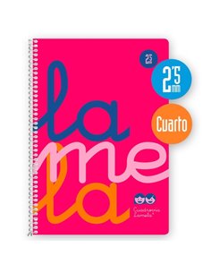 Lamela Cahier Spirale Avec 80 Feuilles de 90g/m2 Avec Margen - Format Cuarto - Pauta Cuadrovia de 2.5mm - Cubierta Extra Dura - 