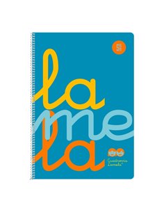 Lamela Cahier Spirale Avec 80 Feuilles de 90g/m2 Avec Margen - Format Cuarto - Pauta Cuadrovia de 5mm - Cubierta Extra Dura - Pa