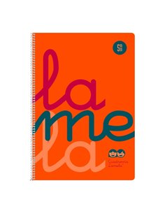 Lamela Cahier Spirale Avec 80 Feuilles de 90g/m2 Avec Margen - Format Cuarto - Pauta Cuadrovia de 5mm - Cubierta Extra Dura - Pa