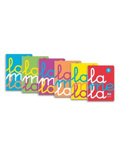 Lamela Pack de 6 Cuadernos de Spirale Avec 80 Feuilles de 90g/m2 Avec Margen - Format Cuarto - Pauta Cuadrovia de 4mm - Cubierta
