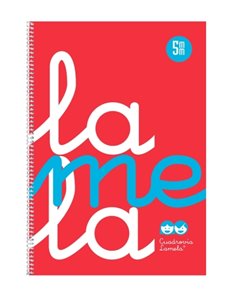 Lamela Cahier Spirale Avec 80 Feuilles de 90g/m2 Avec Margen - Format Cuarto - Pauta Cuadrovia de 5mm - Cubierta Extra Dura - Pa