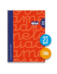 Lamela Cahier Spirale Avec 80 Feuilles de 90g/m2 Avec Margen - Format Folio - Pauta Cuadrovia de 2.5mm - Cubierta Extra Dura - P