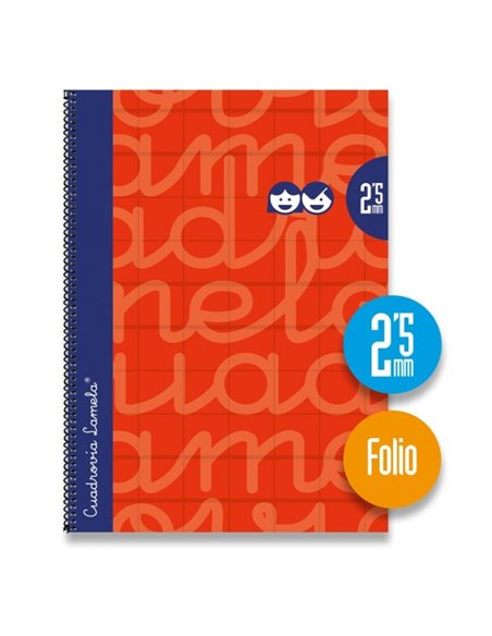 Lamela Cahier Spirale Avec 80 Feuilles de 90g/m2 Avec Margen - Format Folio - Pauta Cuadrovia de 2.5mm - Cubierta Extra Dura - P