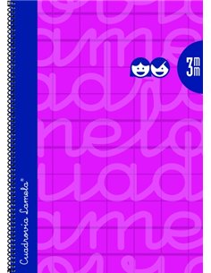 Lamela Cahier Spirale Avec 80 Feuilles de 90g/m2 Avec Margen - Format Folio - Pauta Cuadrovia de 3mm - Cubierta Extra Dura - Pap