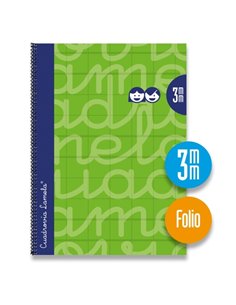 Lamela Cahier Spirale Avec 80 Feuilles de 90g/m2 Avec Margen - Format Folio - Pauta Cuadrovia de 3mm - Cubierta Extra Dura - Pap